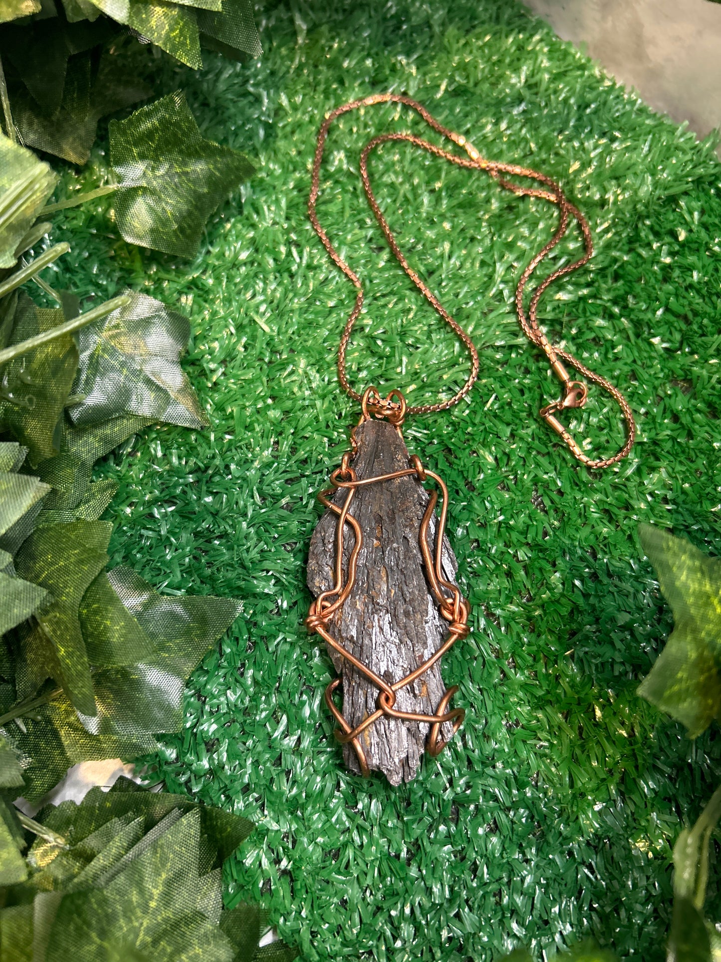 Handmade Copper Necklace w/ Black Tourmaline
