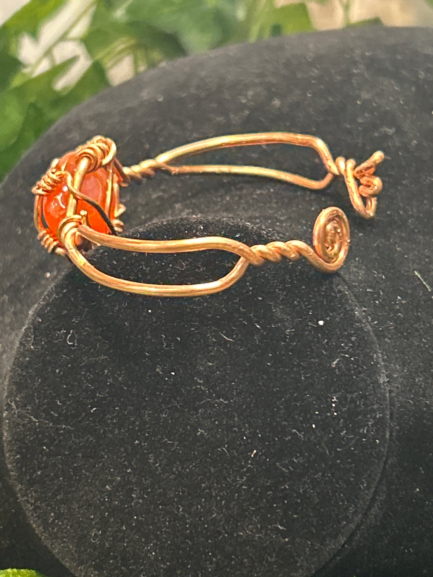 Handmade Copper Bracelet w/ Gem