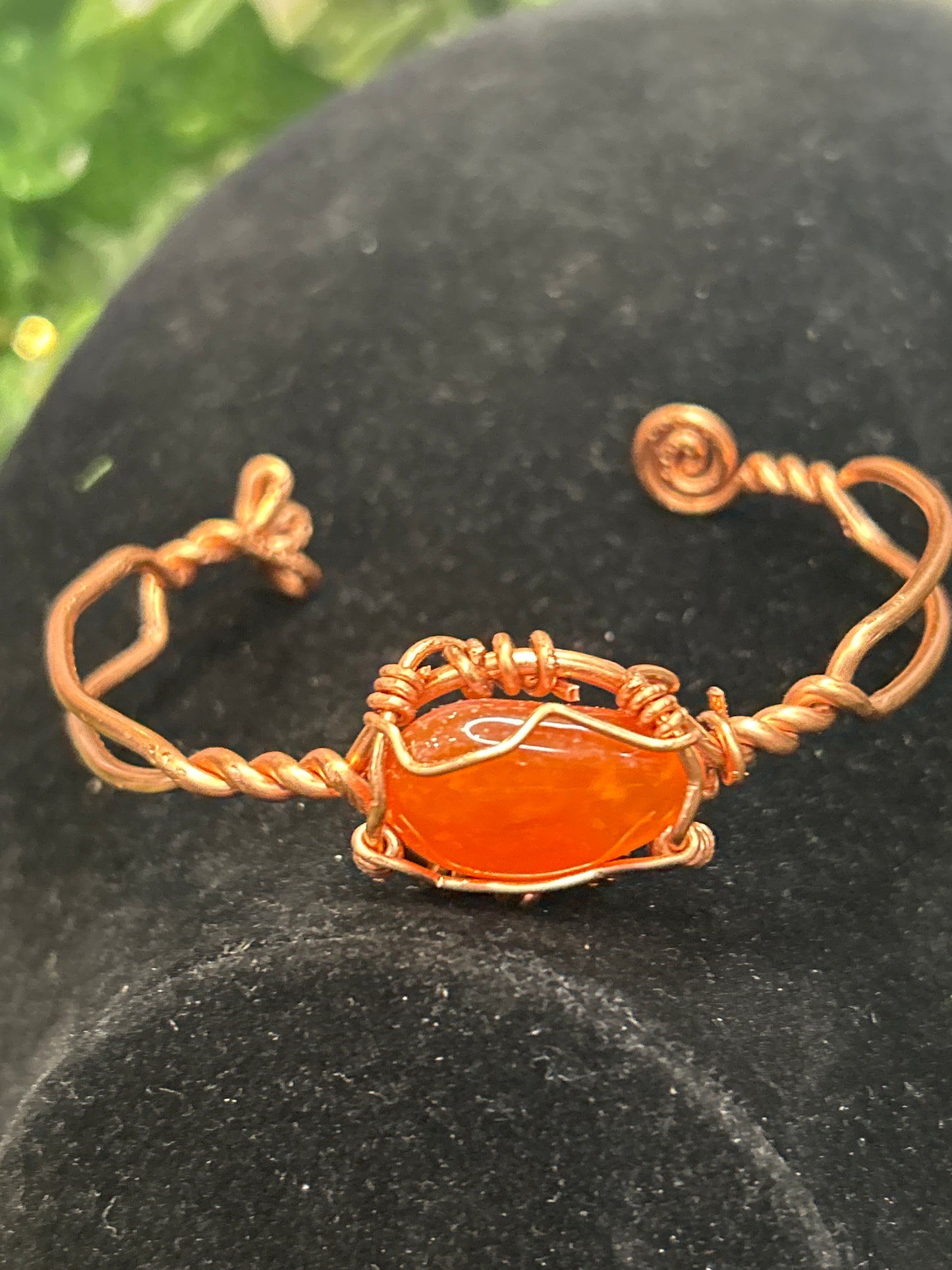 Handmade Copper Bracelet w/ Gem