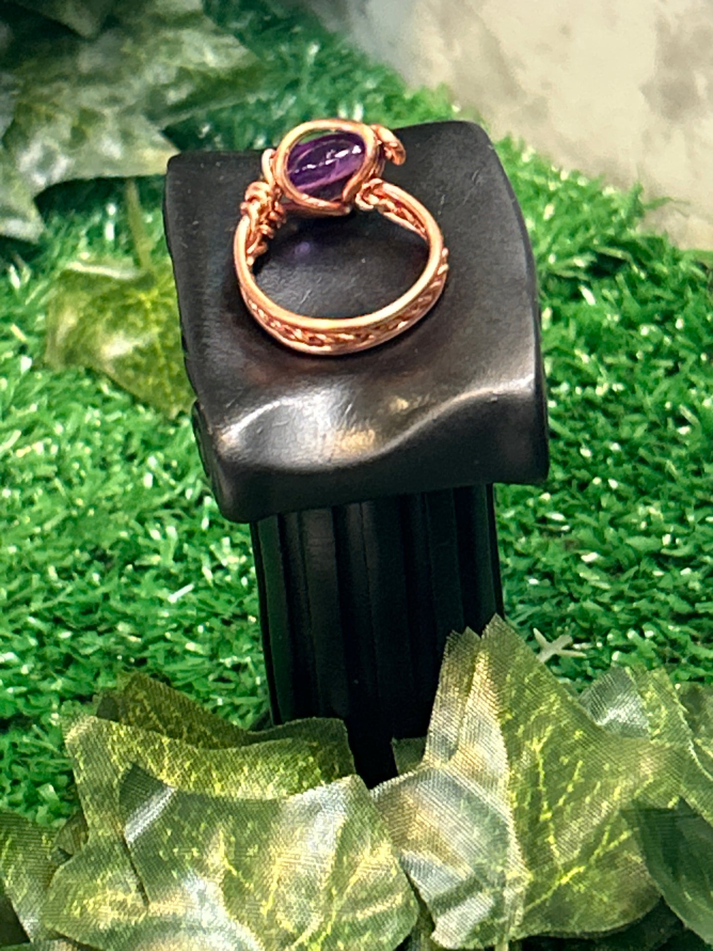 Handmade Copper Ring w/ gem