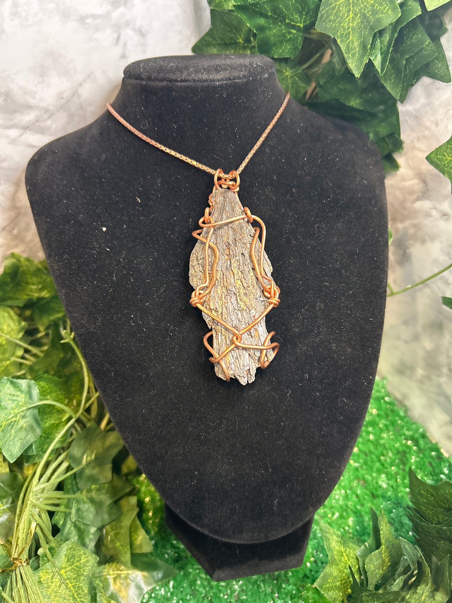 Handmade Copper Necklace w/ Black Tourmaline