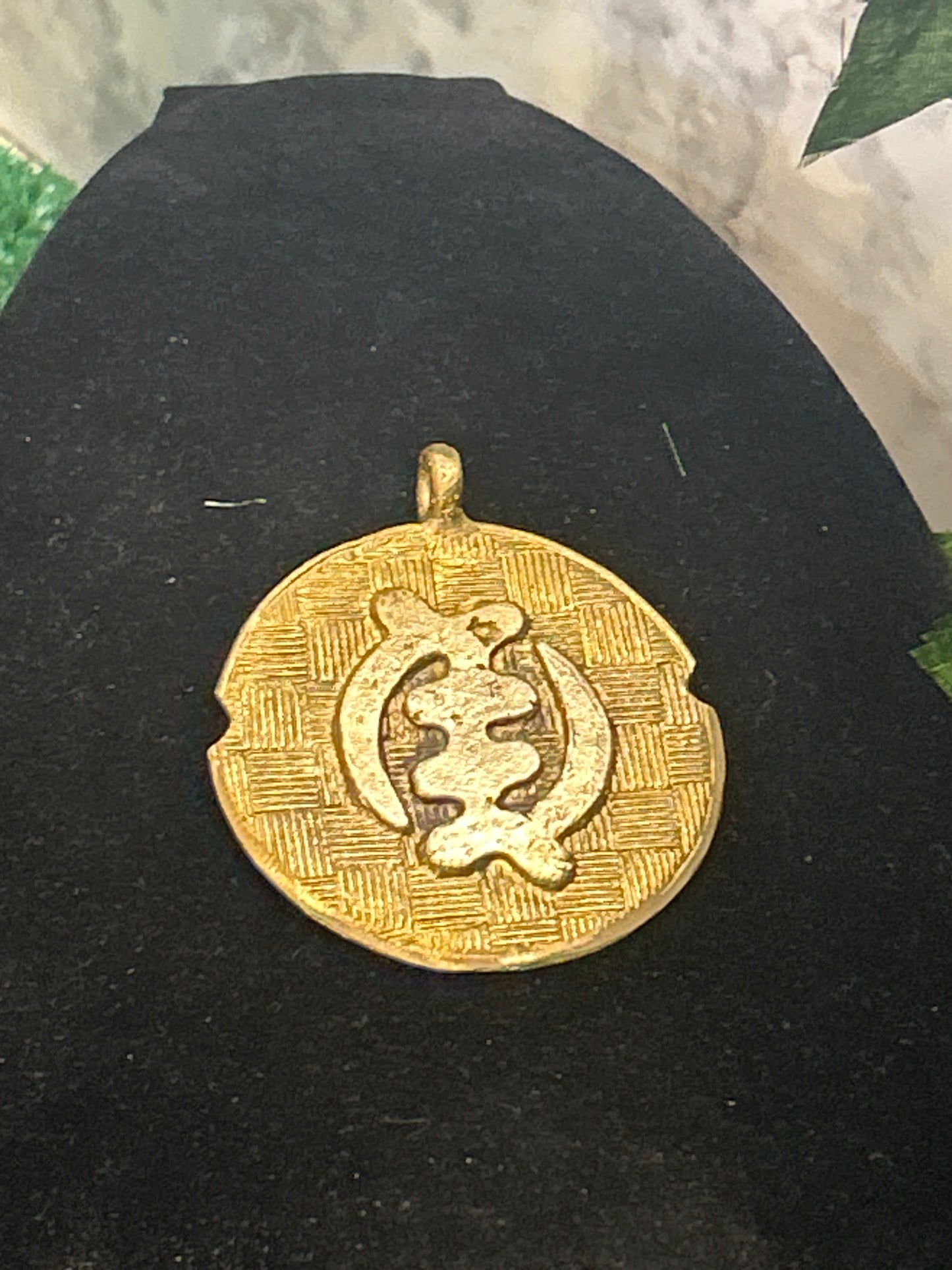 Adinkra Bronze Circle Pendant