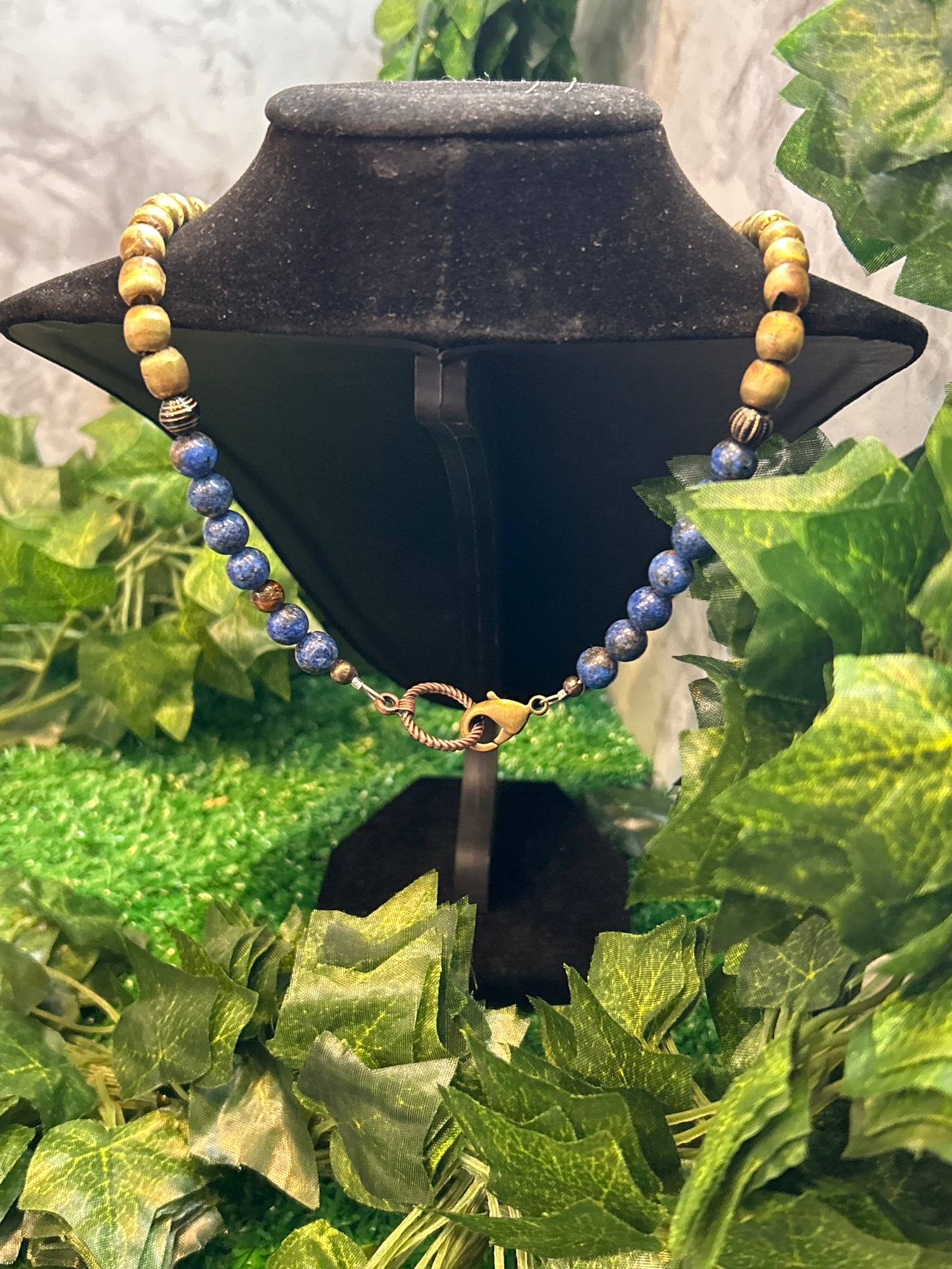Handmade Beaded Necklace w/ Africa Pendant