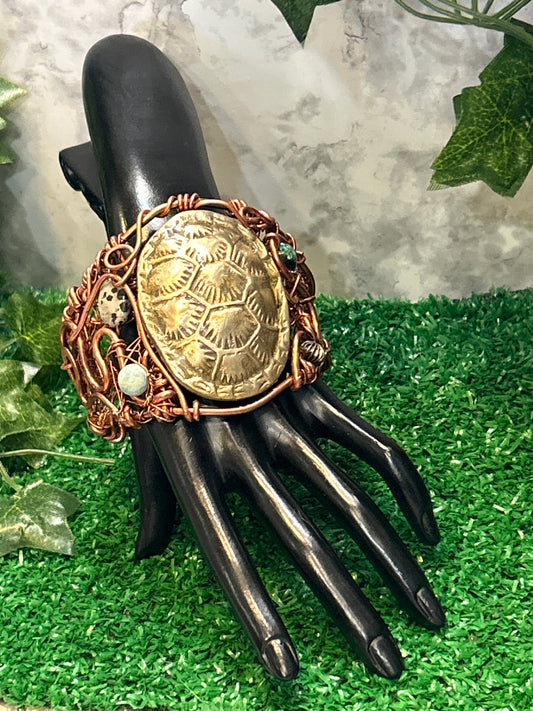 Handmade Copper Turtle Bracelet