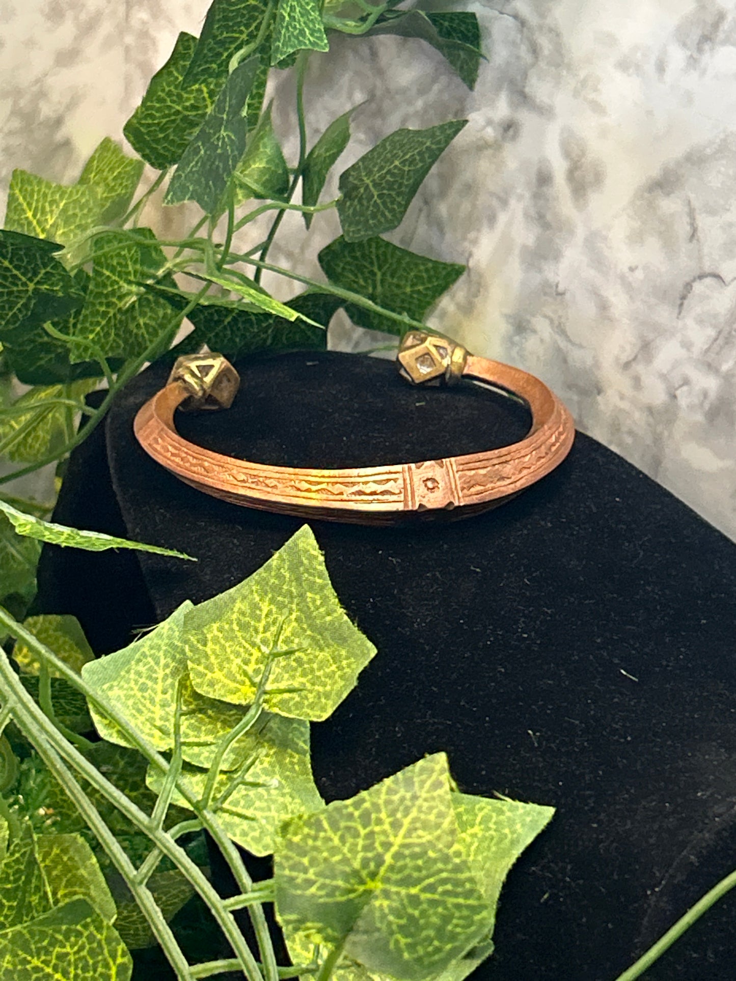 Copper Bracelet (Gold Tips)