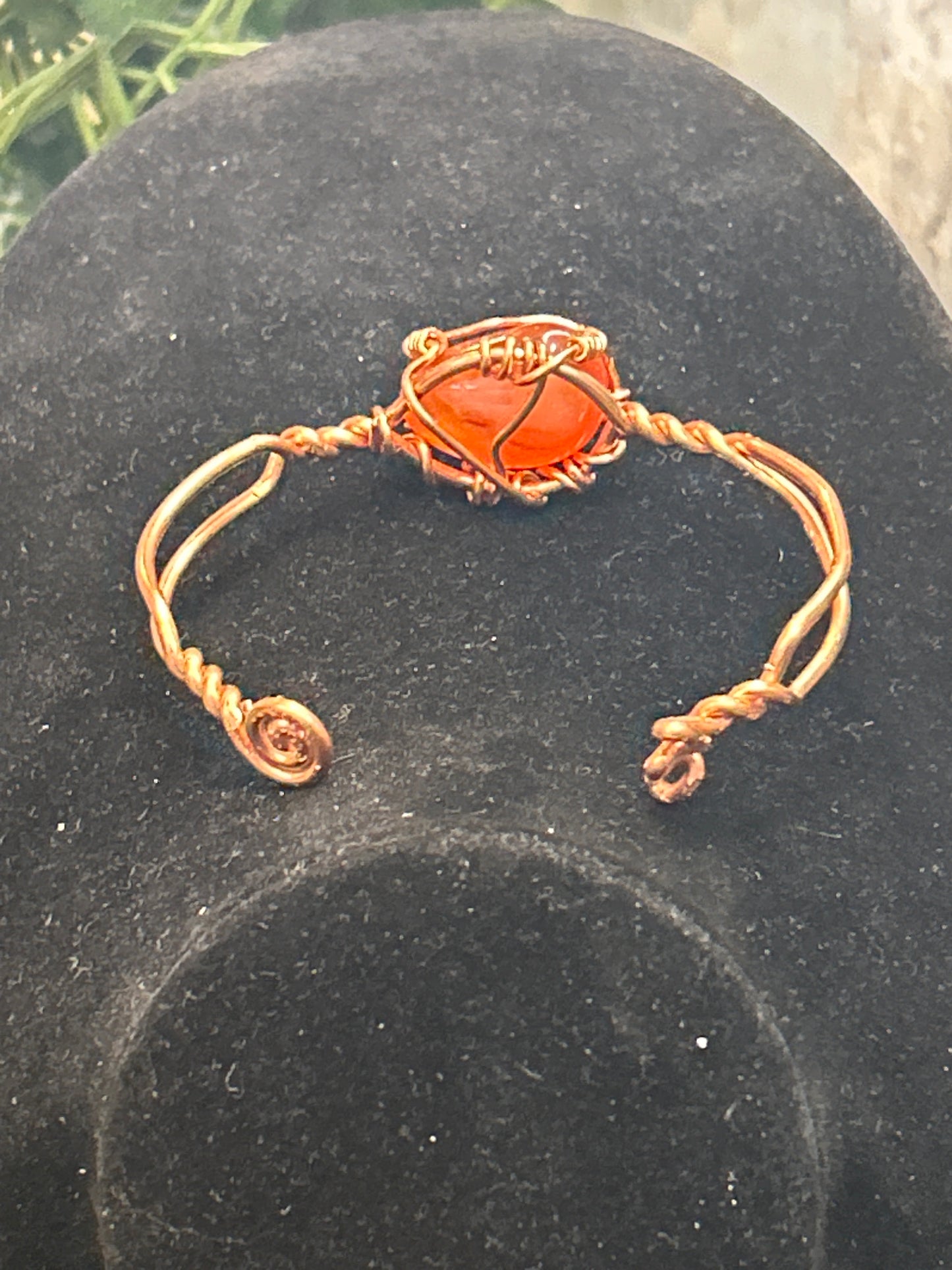 Handmade Copper Bracelet w/ Gem