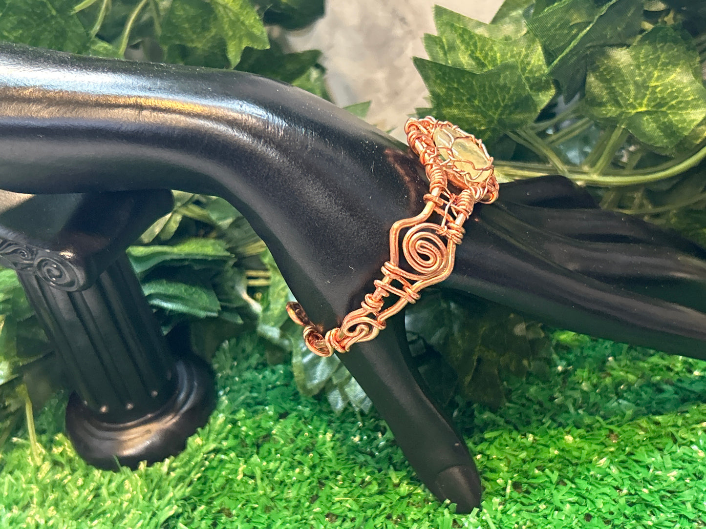 Handmade Copper Bracelet w/ Gem
