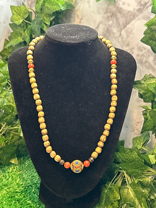 Handmade Gold Beaded Necklace