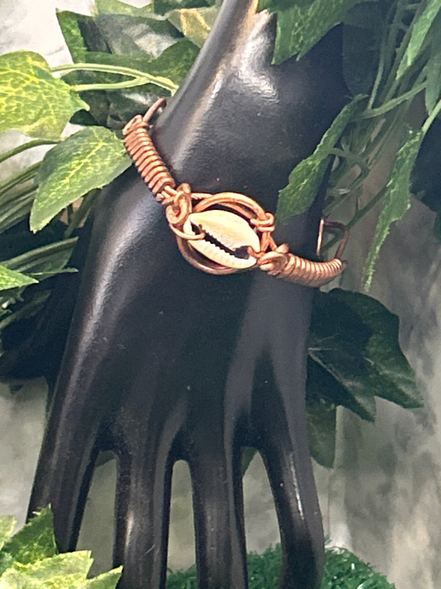 Handmade Copper Bracelet w/ Shell