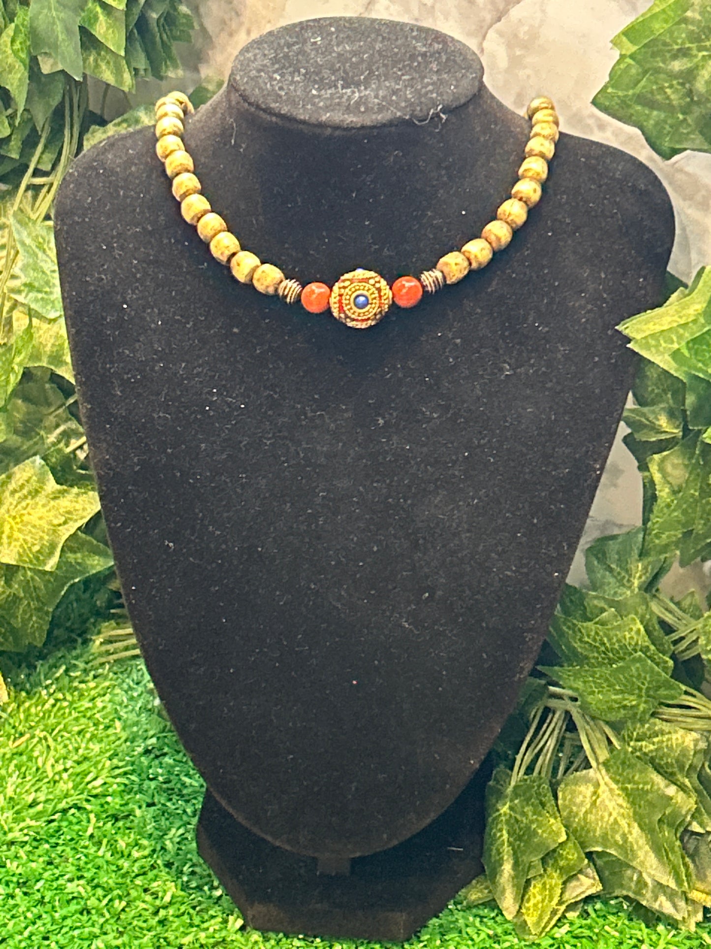Handmade Gold Beaded Necklace