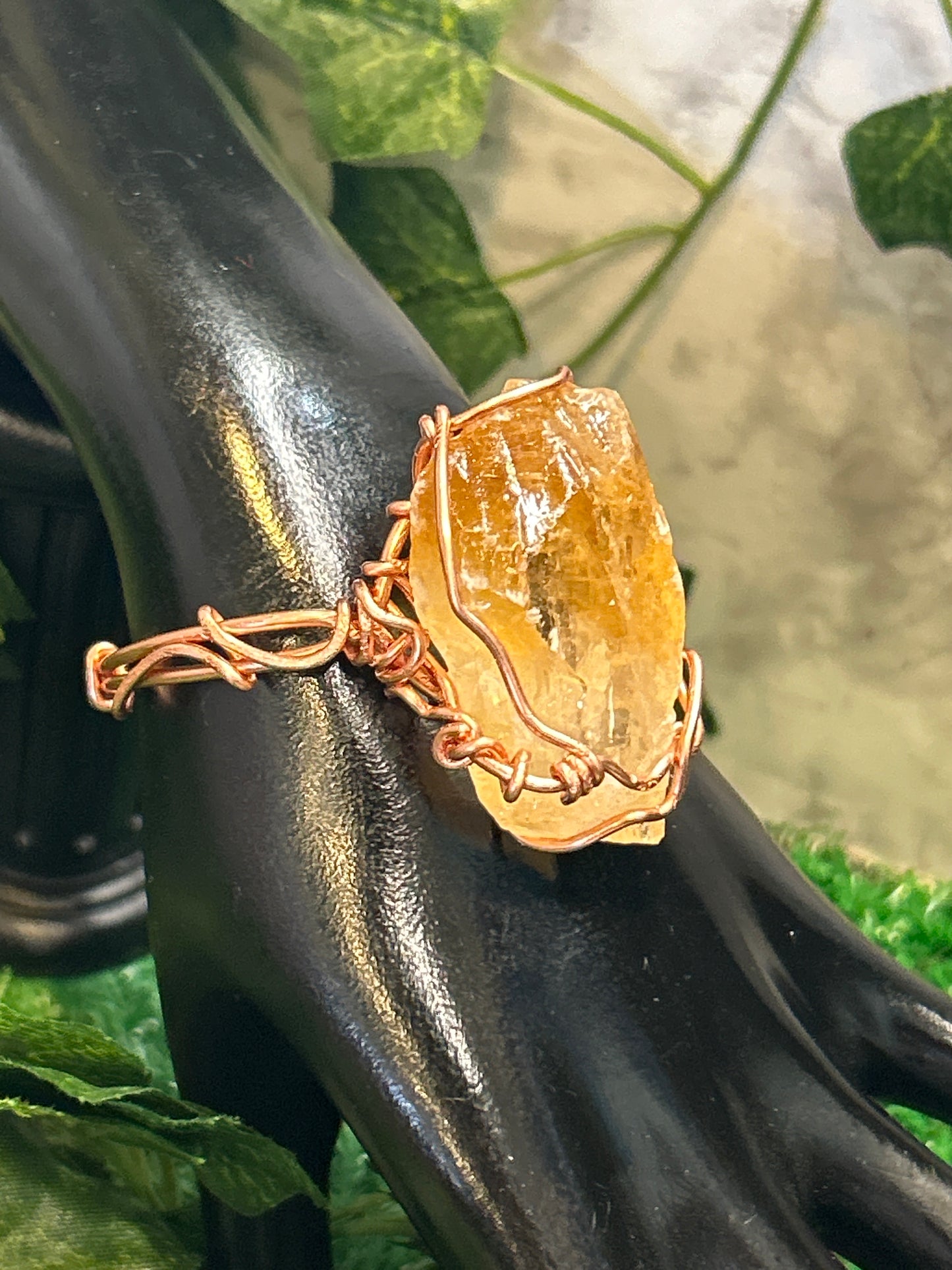 Handmade Copper Bracelet w/ Citrine Crystal