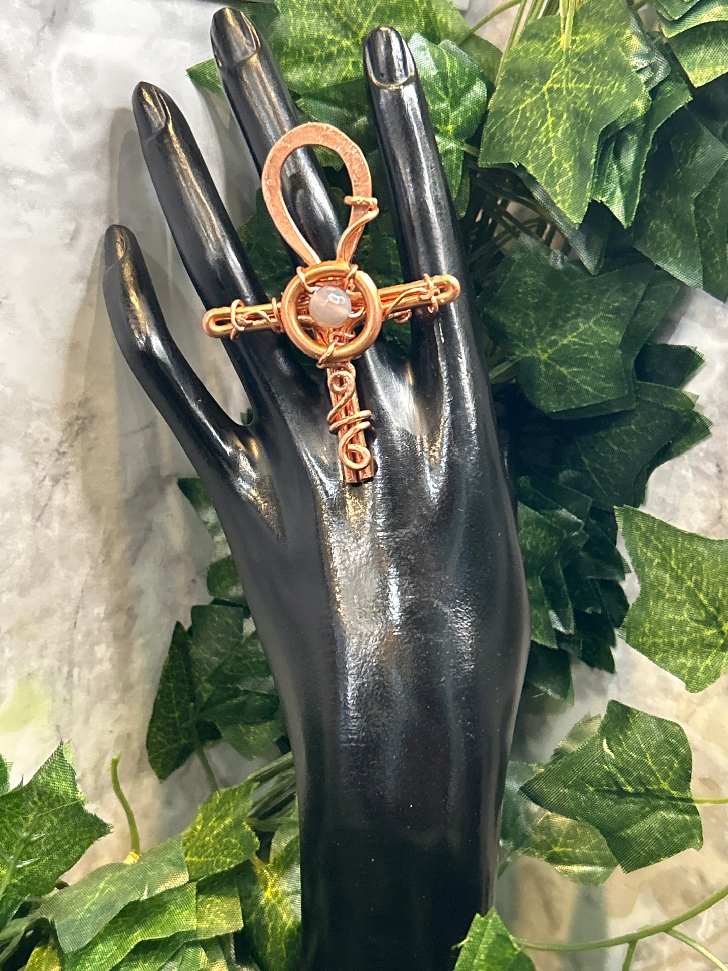 Handmade Ankh Copper Ring