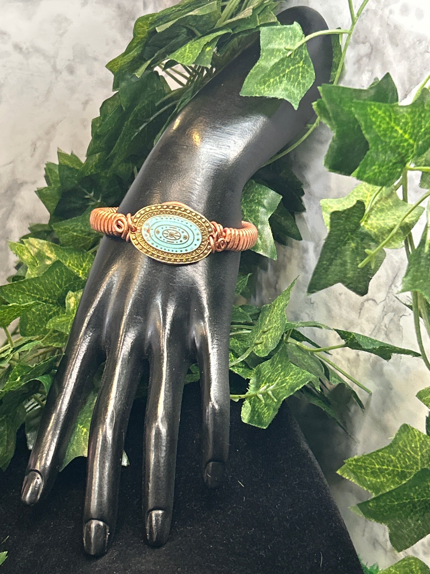 Handmade Copper Bracelet w/Pendant