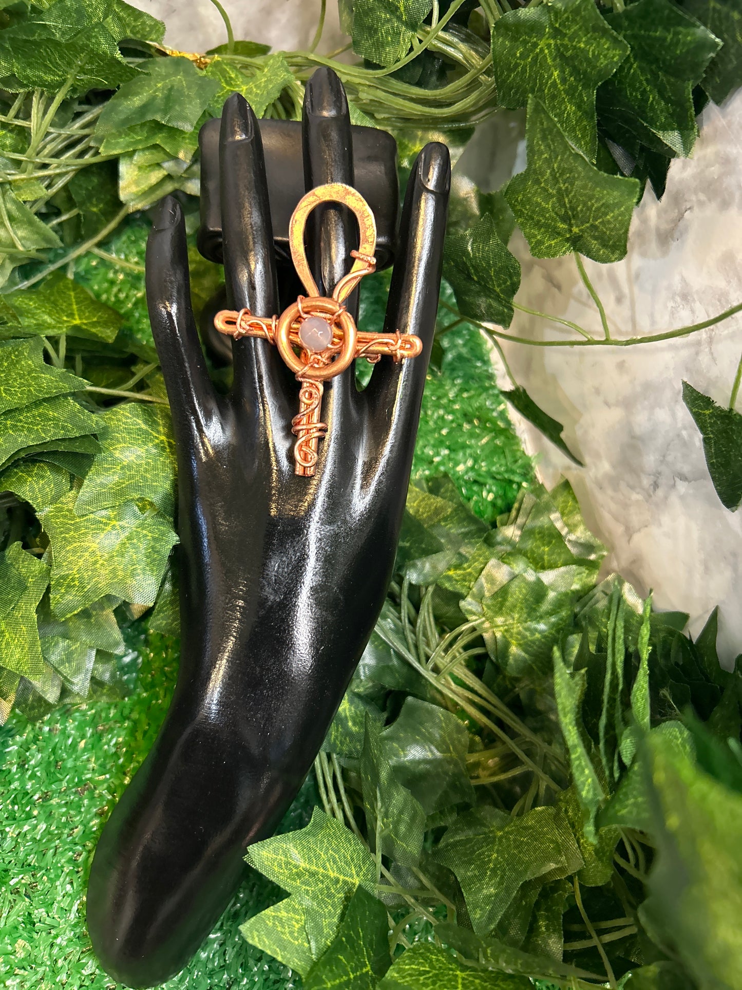 Handmade Ankh Copper Ring
