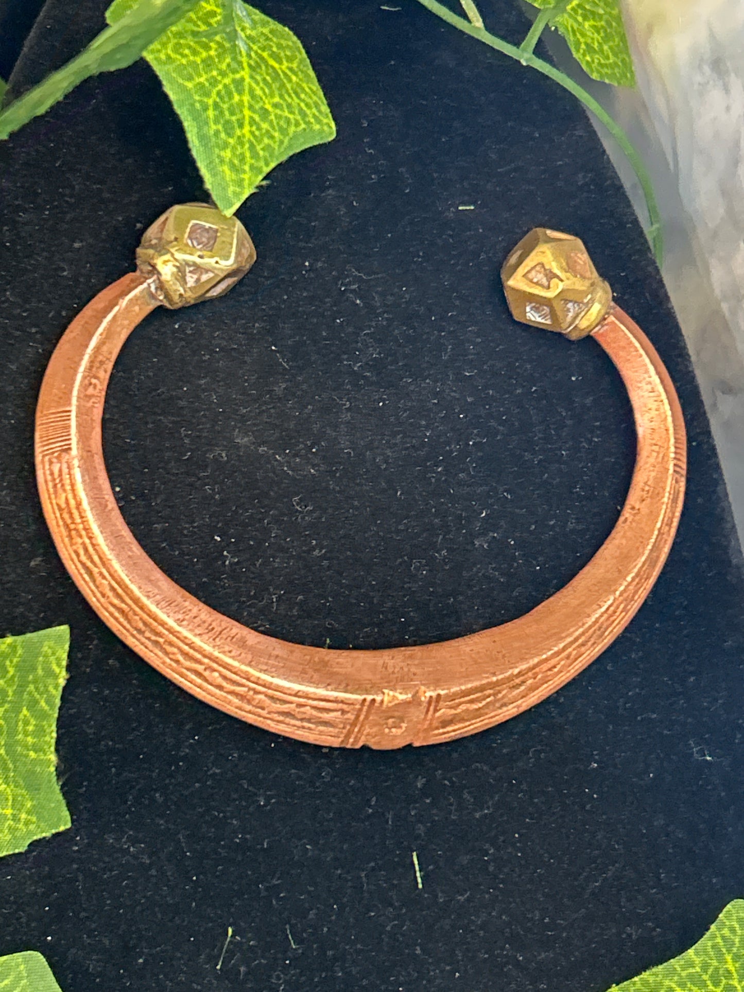 Copper Bracelet (Gold Tips)