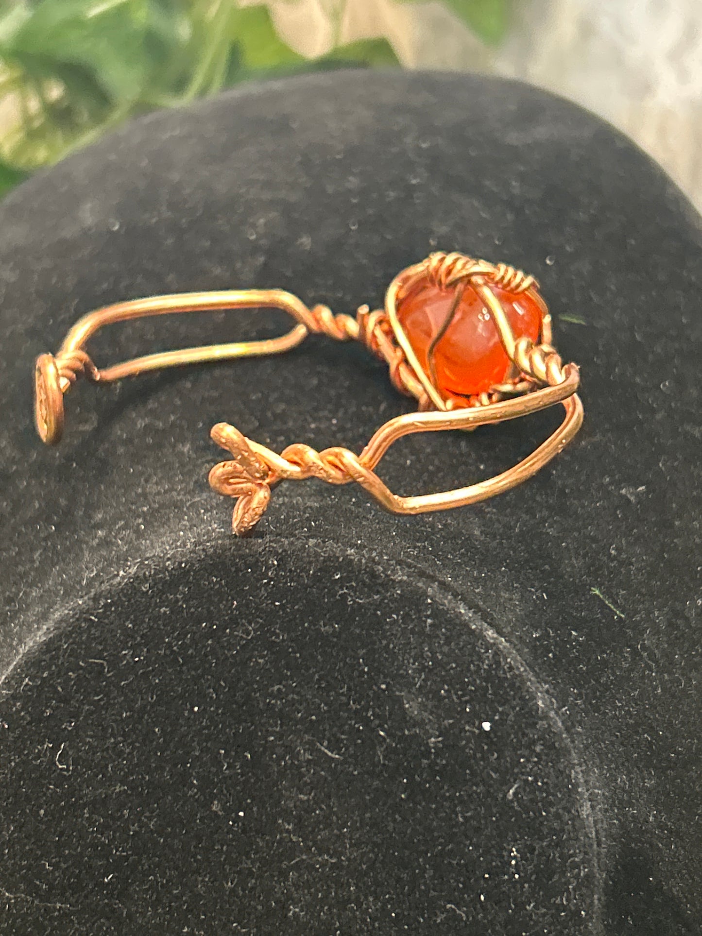 Handmade Copper Bracelet w/ Gem