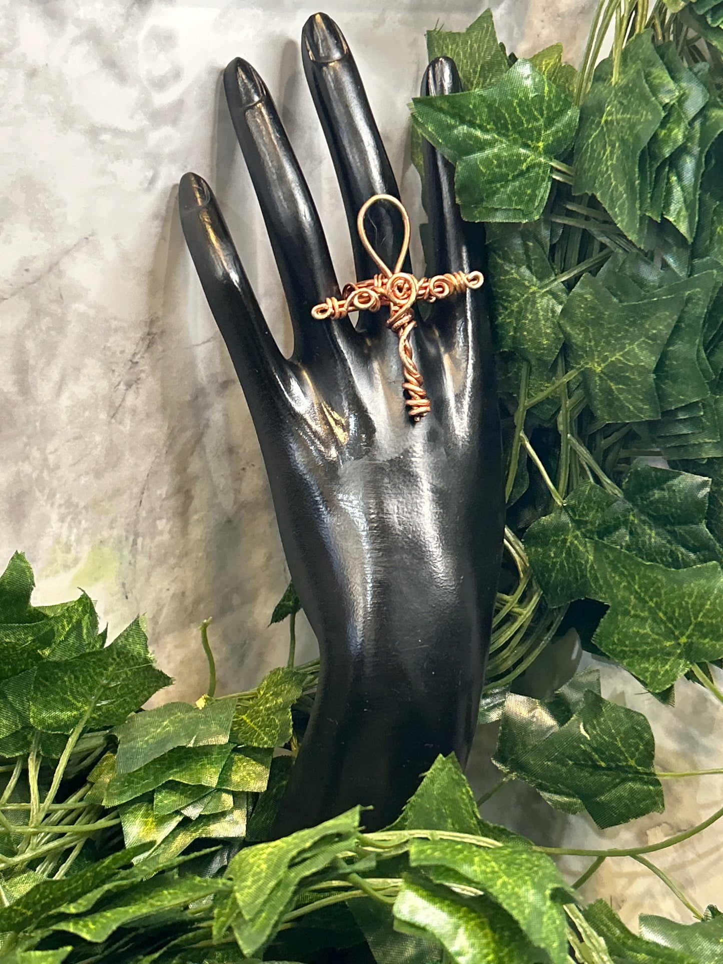Handmade Ankh Copper Ring