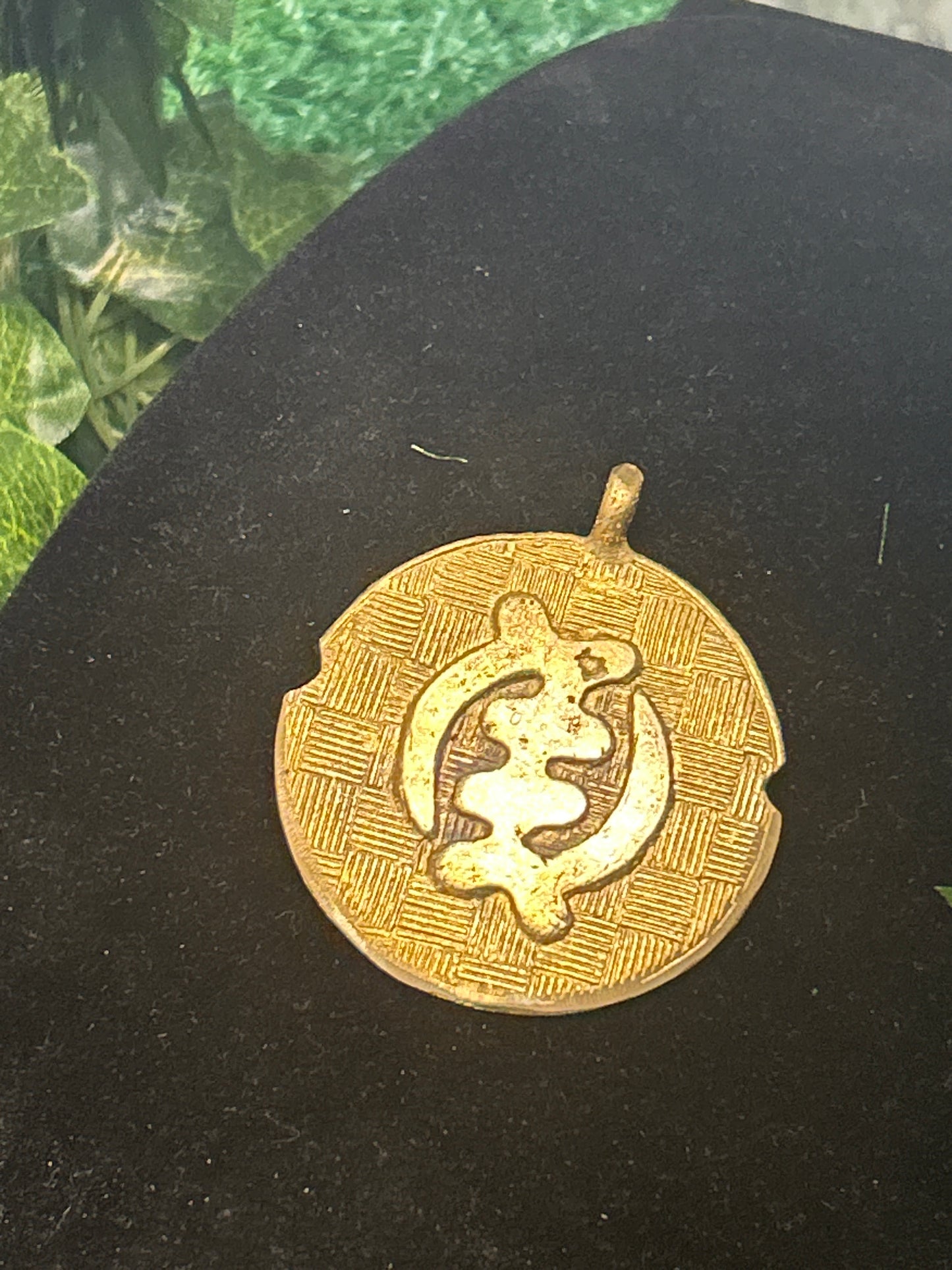 Adinkra Bronze Circle Pendant