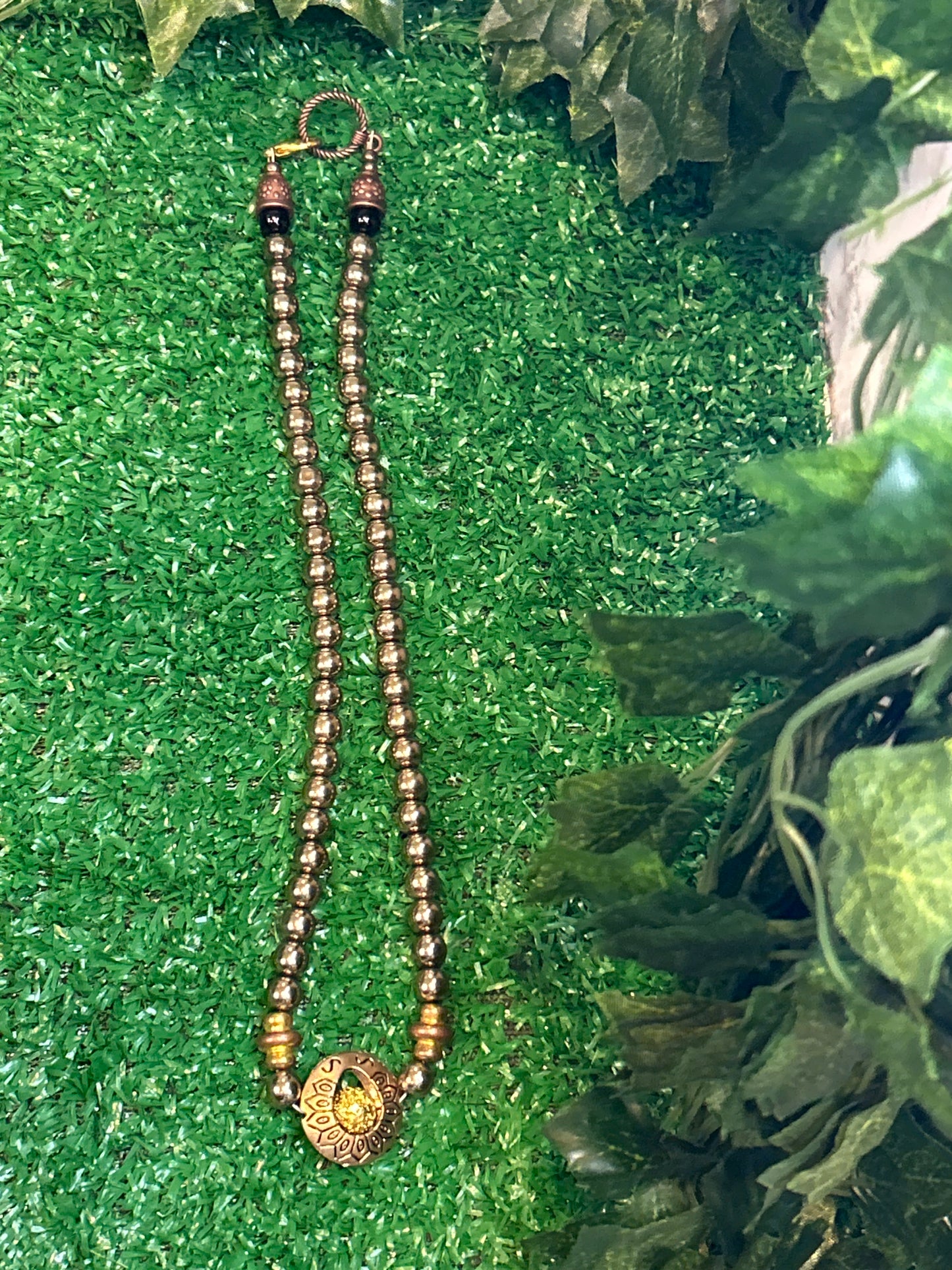 Brass Beaded Necklace