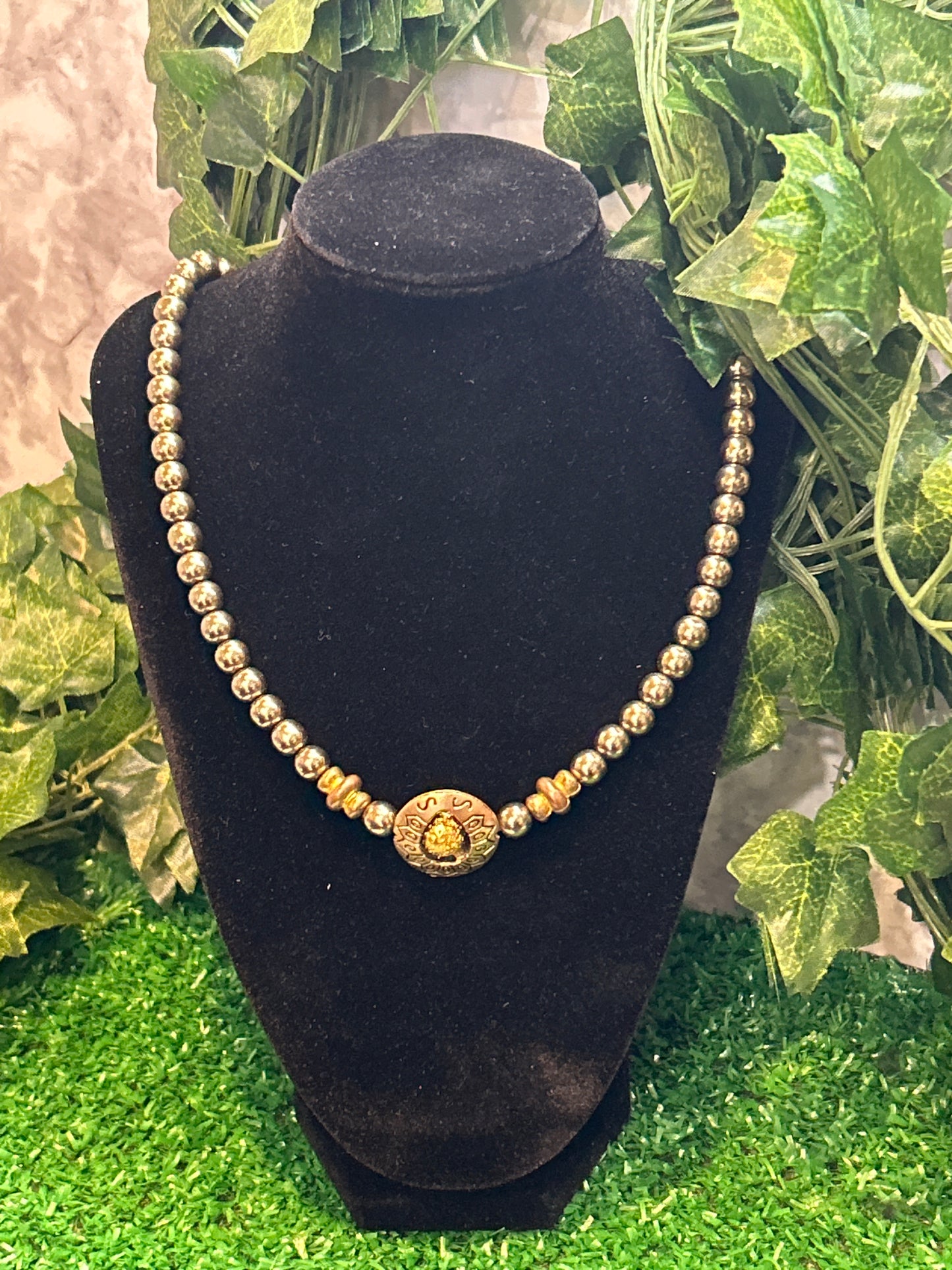 Brass Beaded Necklace