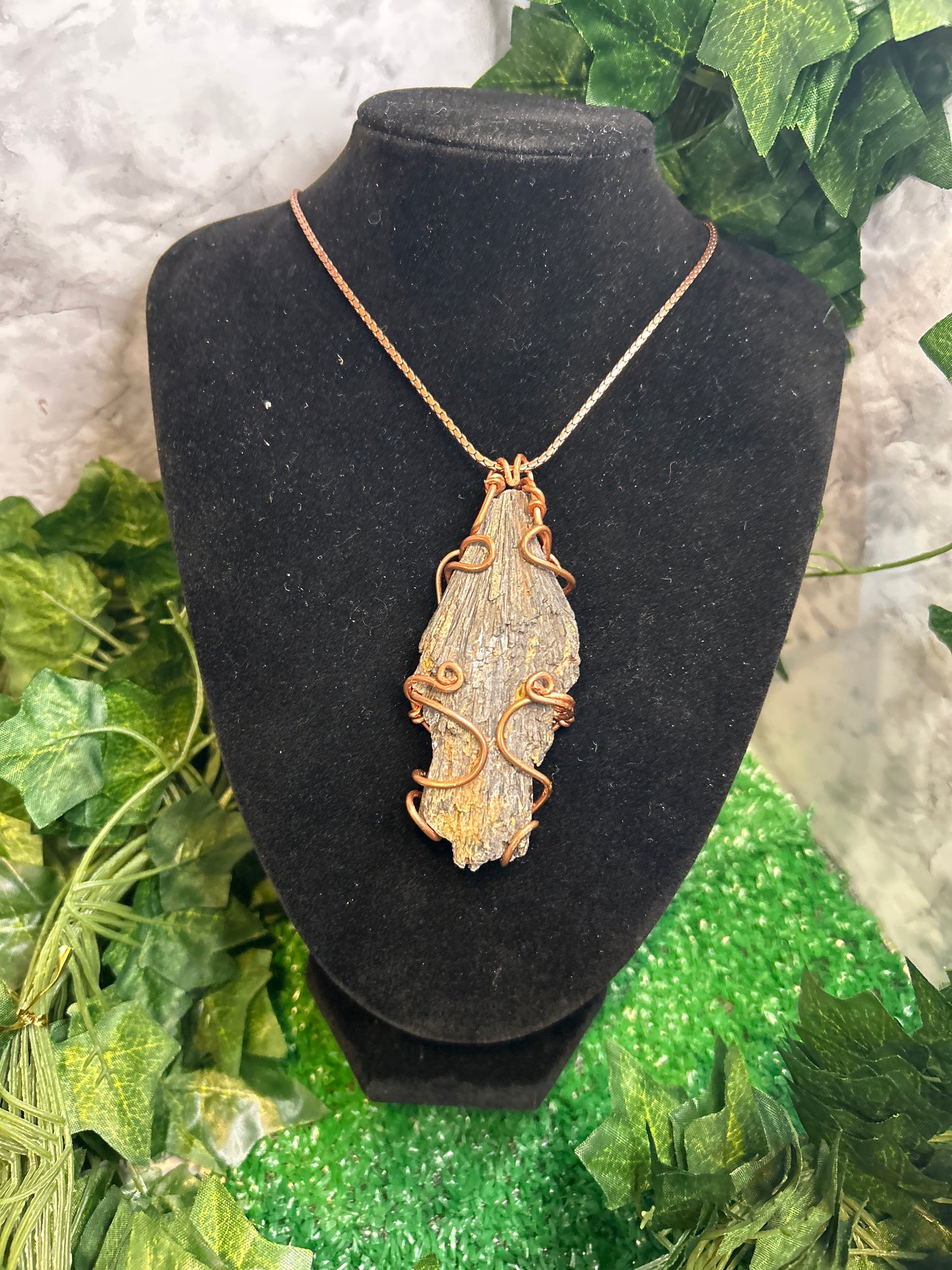 Handmade Copper Necklace w/ Black Tourmaline